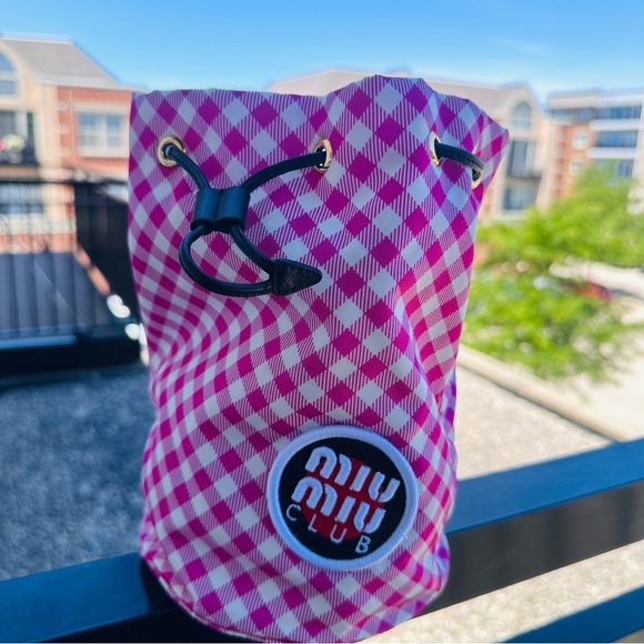 Miu Miu Cosmetic Pouch Bag  Pink Nylon - Picture 13 of 13